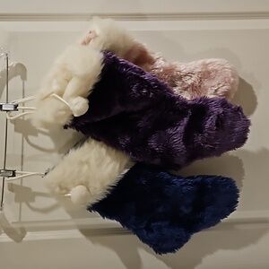 *3 Christmas Stocking*. Pink, blue & purple, fuzzy, & deep pockets.